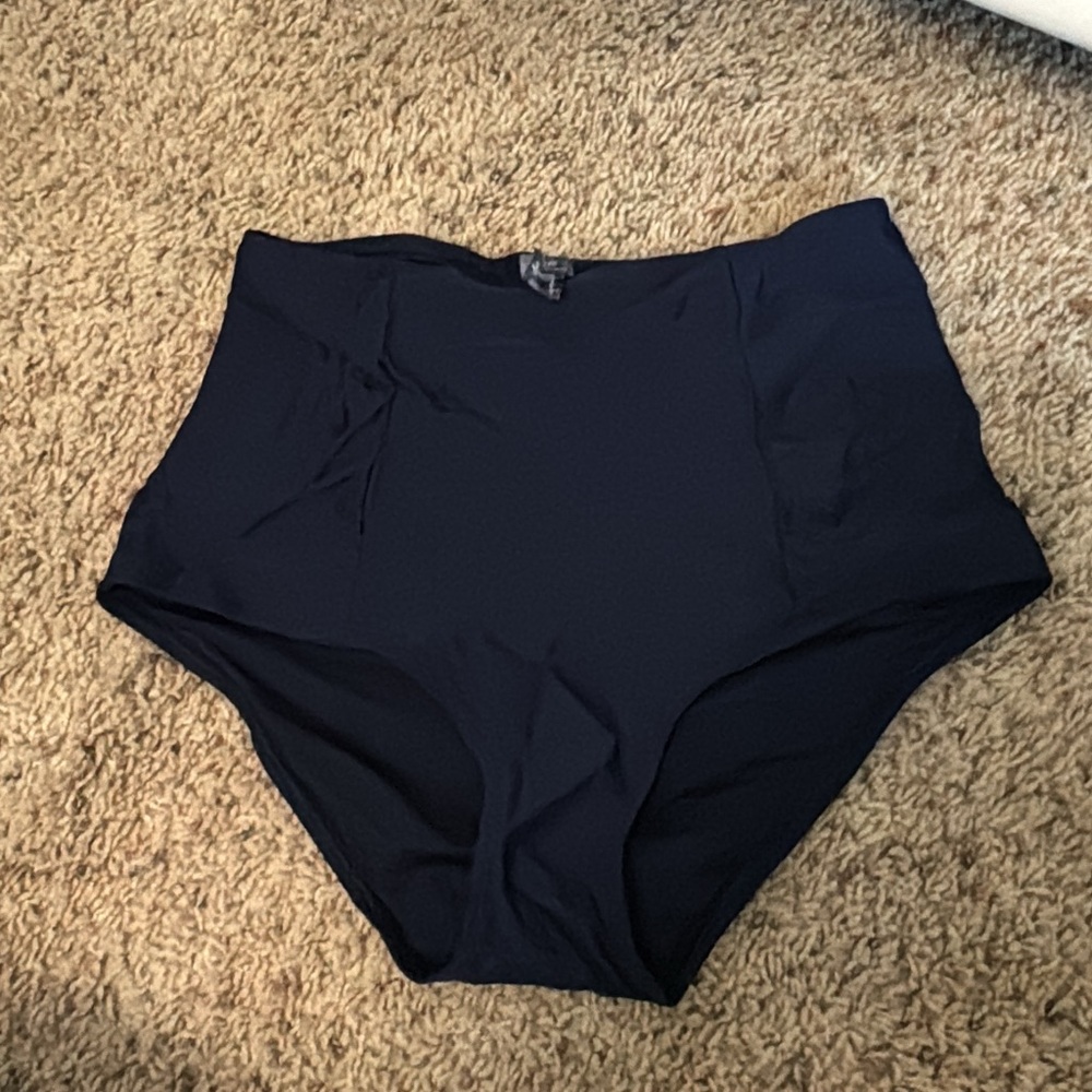 Aerie Navy High-Waisted Bikini Bottom